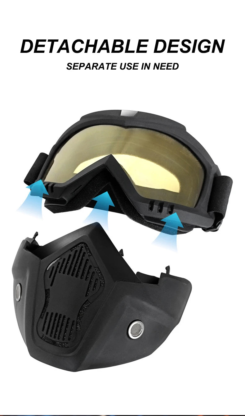 2025 NEW Outdoor Sports Windproof Mask Goggle HD Motorcycle Glasses Snowboard Eyewear Riding Motocross Summer UV Sunglasses