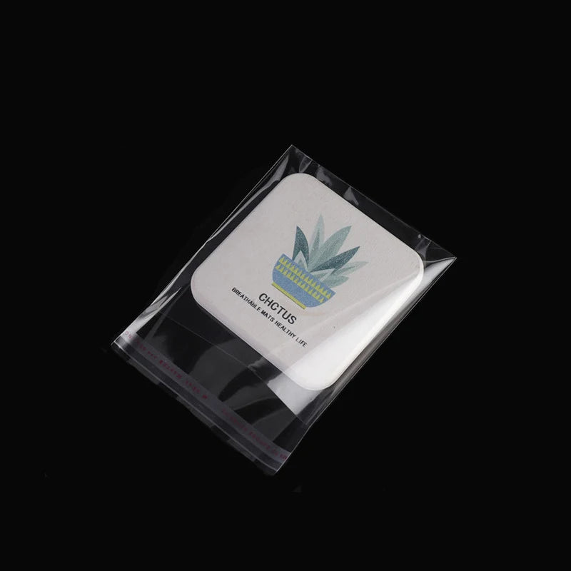 TETP 100Pcs Clear Self-Adhesive Resealable Waterproof OPP Plastic Bags 5Wires per Bag for Gift Food Candy Packaging Cellophane S