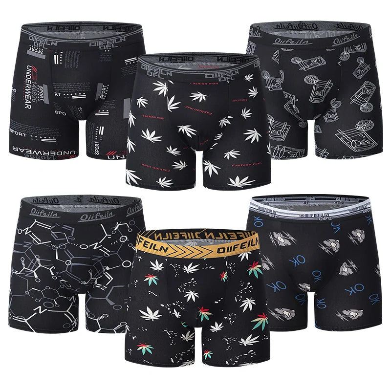 4/5/10 Pcs Fashionable Men's Long Underwear Casual Boyshort Youth Sports Shorts Comfortable Breathable Stretch Shorts Underwear