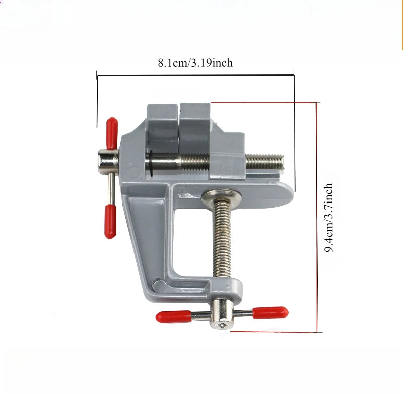1pc Mini Workbench Vise with 3.5" Aluminum Jaw - Multi-Functional Precision Clamp for Jewelry, Woodworking & DIY Projects