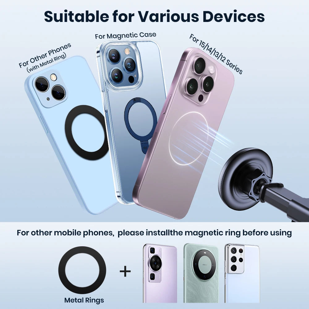 TOPK Universal Car Phone Holder Magnetic for Magsafe 360° Rotation Car Mount for Air Vent & Dashboard Windshield for All Phones - Shoppiline
