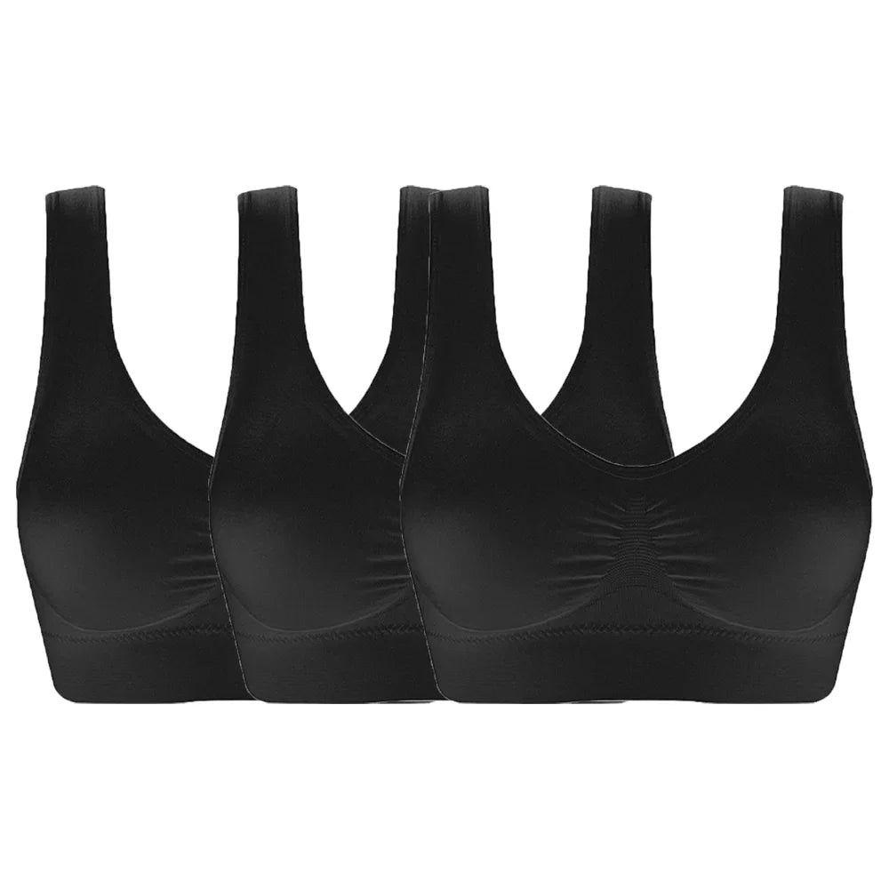 Soutien-gorge sans couture pour femme Crop Top Noir Rayures Verticales Soutien-gorge de sport respirant Brassière de fitness Yoga Sous-vêtements Soutien-gorge de sport