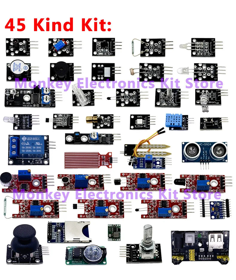 45 in 1 Sensors Modules and  16 Kinds Starter Kit For Arduino Raspberry Pi , Better Than 37 in 1 With Box DIY UNO R3 MEGA2560 - Shoppiline