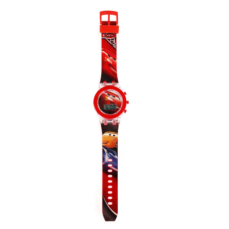 Flash Light Frozen Mickey Kids Watches For Girls Cartoon Snow White Car Children Watch Boys School Student Digitel Clock Gifts