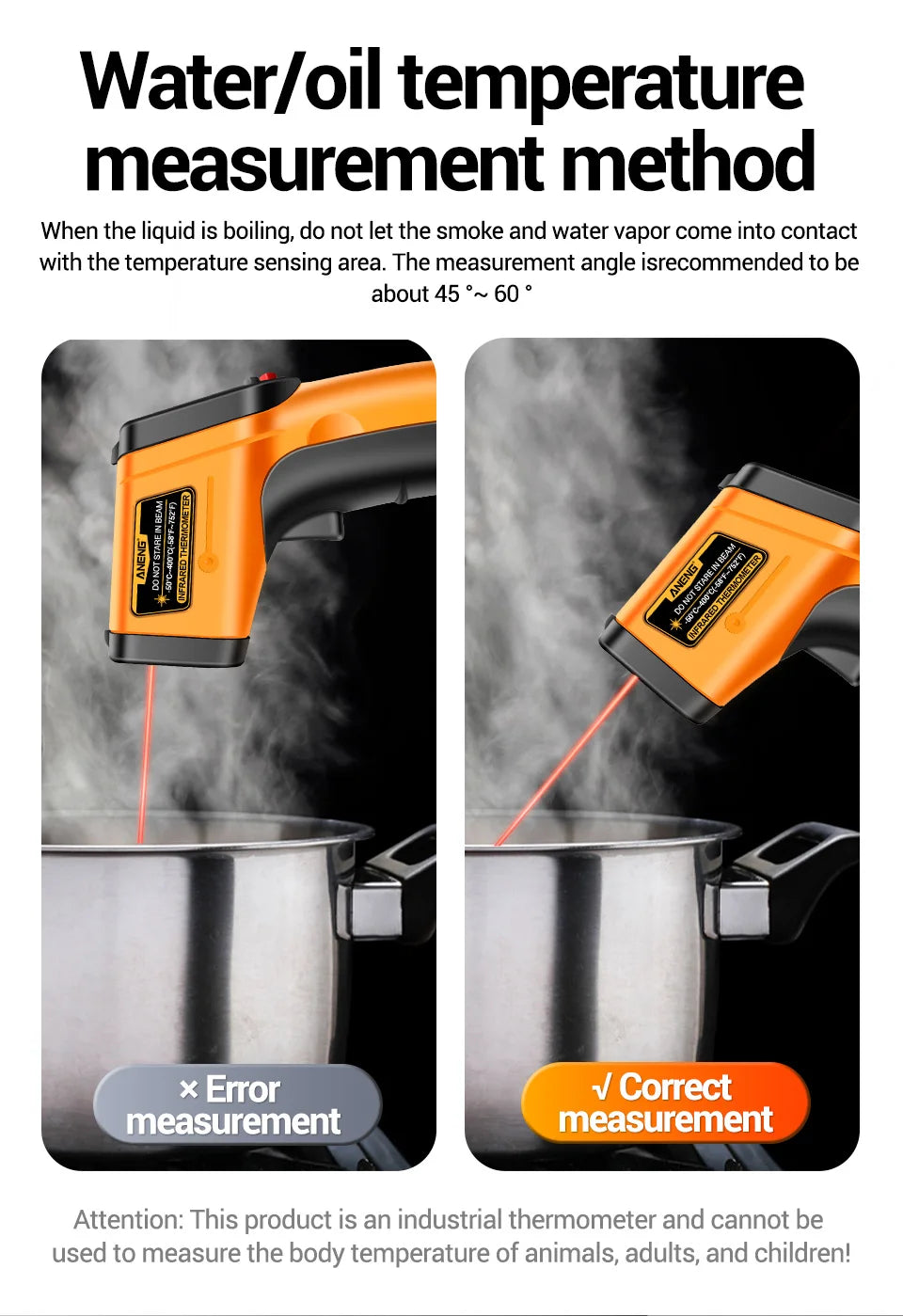 ANENG TH201 Thermometer Celsius Display Digital Infrared Thermometer Highly Sensitive Non-contact Temperature Measuring Gun Tool - Shoppiline