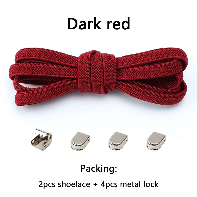 1 Paar Schnürsenkel ohne Binden, Metallschnallen, elastisch für Sneaker, Einheitsgröße für Erwachsene und Kinder, Schnell-Schnürsenkel, Lazy Sport Gummischnürsenkel