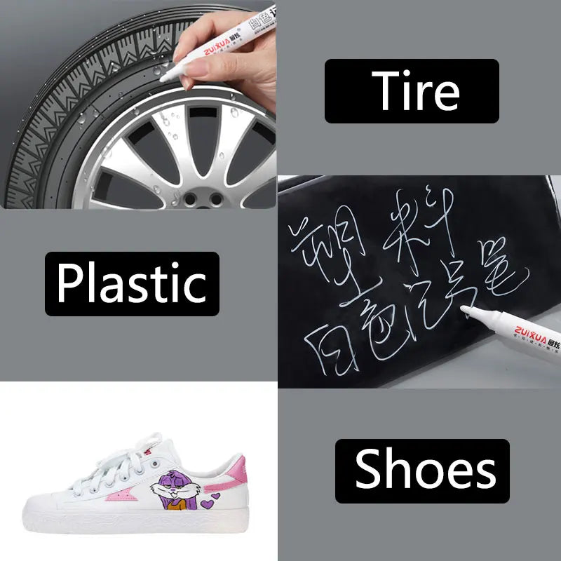1/3/5 Marqueurs Blancs Pointe Fine 2.0mm, Stylo Gel Blanc Gras Étanche, Marqueurs de Croquis Graffitis DIY, Papeterie, Fournitures Scolaires