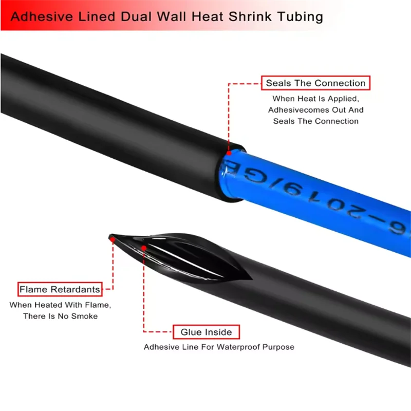 1m 4:1 Sealing Waterproofing AntiCorrosion Protection And Heat Shrink Tubing For WearResistant And Leak Proof MultiStrand Harnes