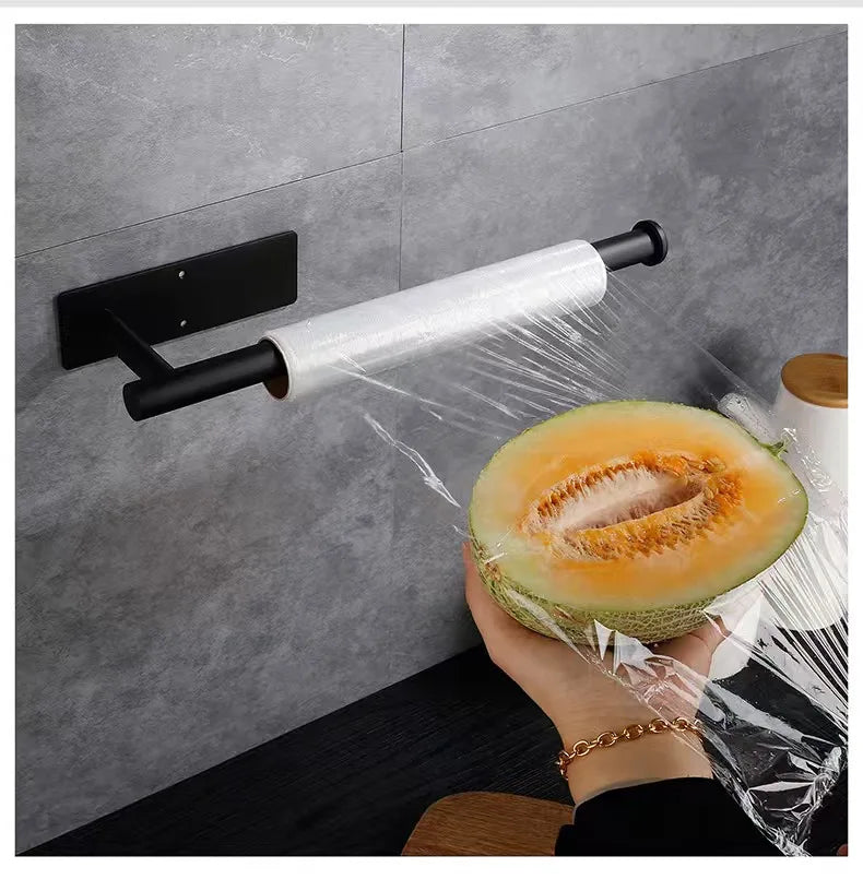 Kitchen Paper Towel Holder Adhesive Tissue Hanger Toilet Roll Paper Dispenser Cabinet Storage Napkin Rack Bathroom Accessories - Shoppiline