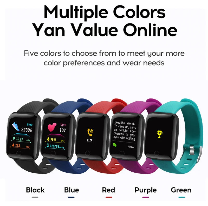 HOMEFISH Smart Fitness Tracker Bracelet with Color Screen Health Reminders Exercise Step Counting Information Notifications