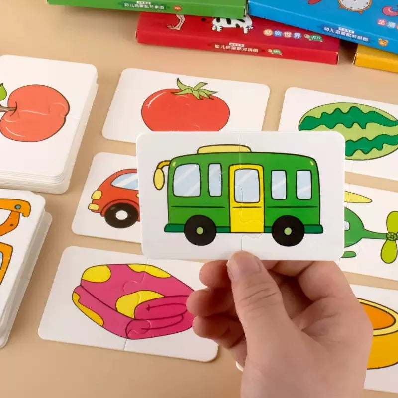 32 Piece Set Matching Card Puzzle Early Education Cartoon Card Toy Gifts For Boys and Girls
