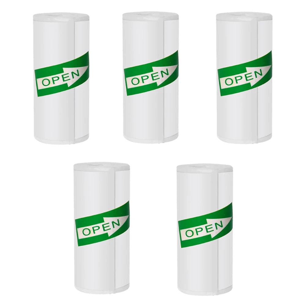 57*25MM Mini Printer Thermal Paper HD Self-adhesive Roll Paper Label Sticker Photo Inkless Printing Portable Printer Color Paper