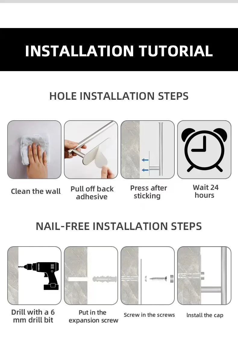 Kitchen Paper Towel Holder Adhesive Tissue Hanger Toilet Roll Paper Dispenser Cabinet Storage Napkin Rack Bathroom Accessories - Shoppiline