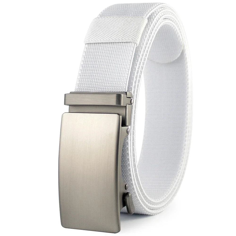 Nouvelle ceinture élastique de sport de golf, ceinture tactique, boucle automatique en métal, ceinture militaire en nylon extensible résistante pour hommes, grandes tailles 115-150CM
