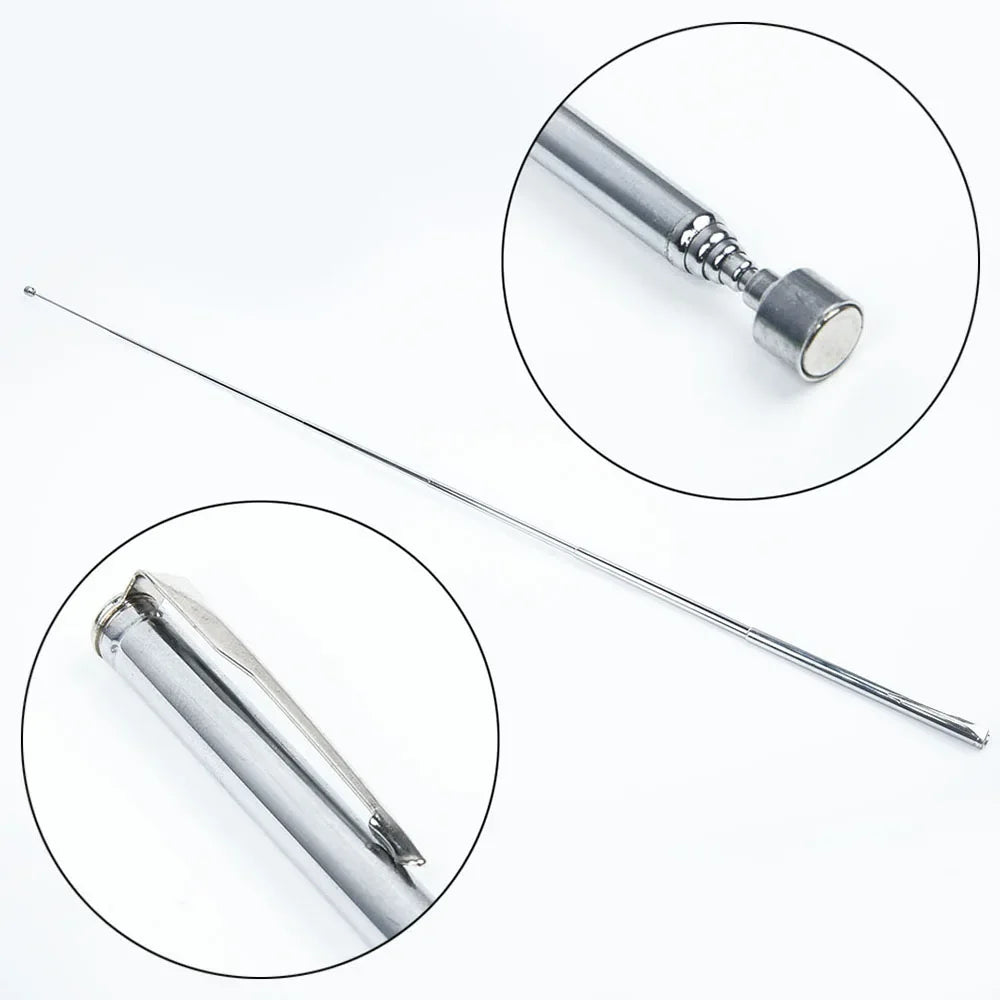 1PC Silver/Black Portable Telescopic Magnetic Pen Pick Up Hand Tool Capacity for Picking Up Nut Bolt Extendable Pickup Rod Stick