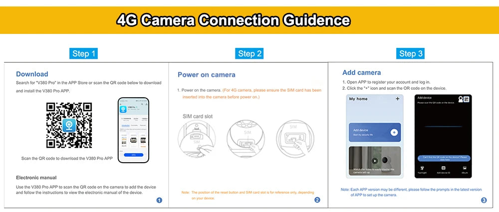 V380 Dual Lens 4G Camera Solar PIR Human Detection Night Vision Waterproof Security Video IP Camara 8MP 4K Battery CCTV Monitor - Shoppiline