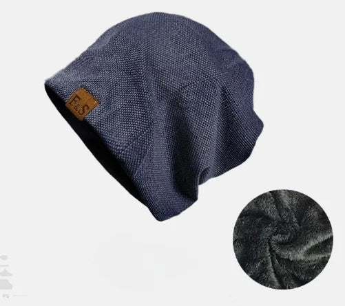 Pile pile hat, casual knitted hat, spring and autumn winter velvet addition, men's and women's outdoor Baotou pullover hat