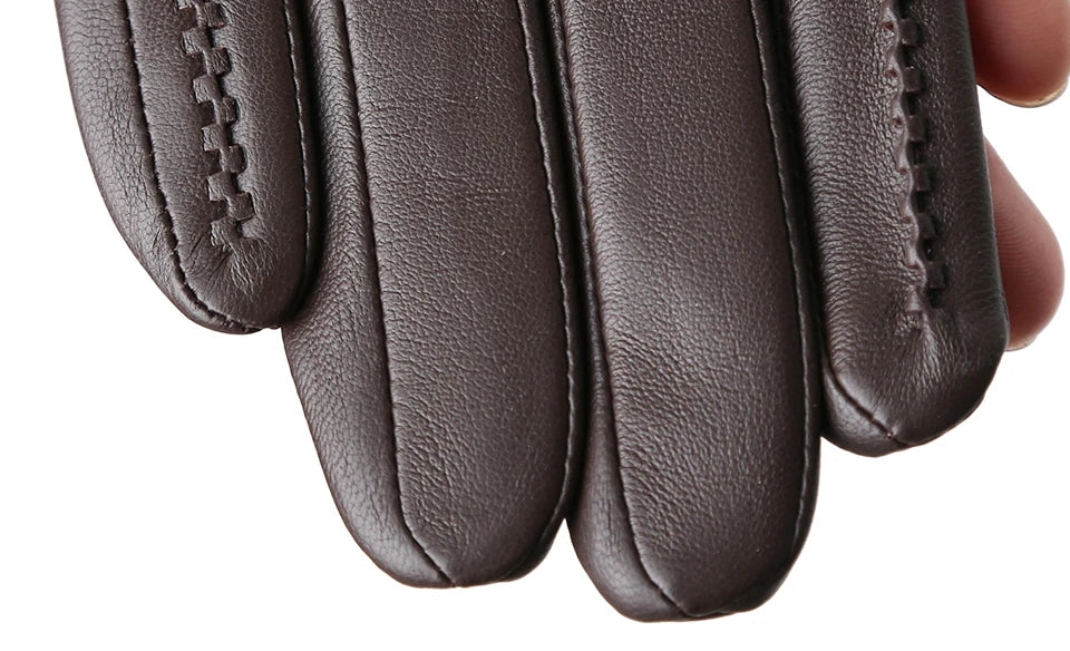Women's sheepskin gloves winter warm plus velvet short thin touch screen driving color women's leather gloves good quality -2226