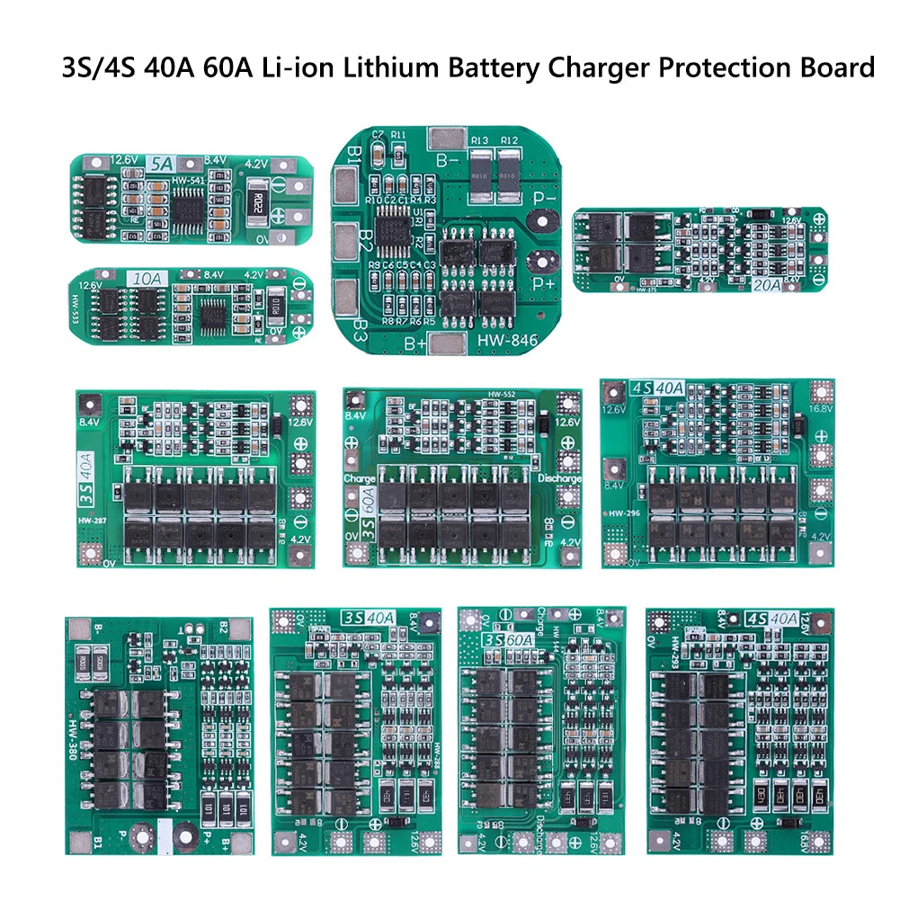 BMS 3S/4S 5A 10A 20A 25A 40A 60A Li-ion Lithium Battery Charger Protection Board 18650 For Drill Motor 12V with Enhance/Balance - Shoppiline