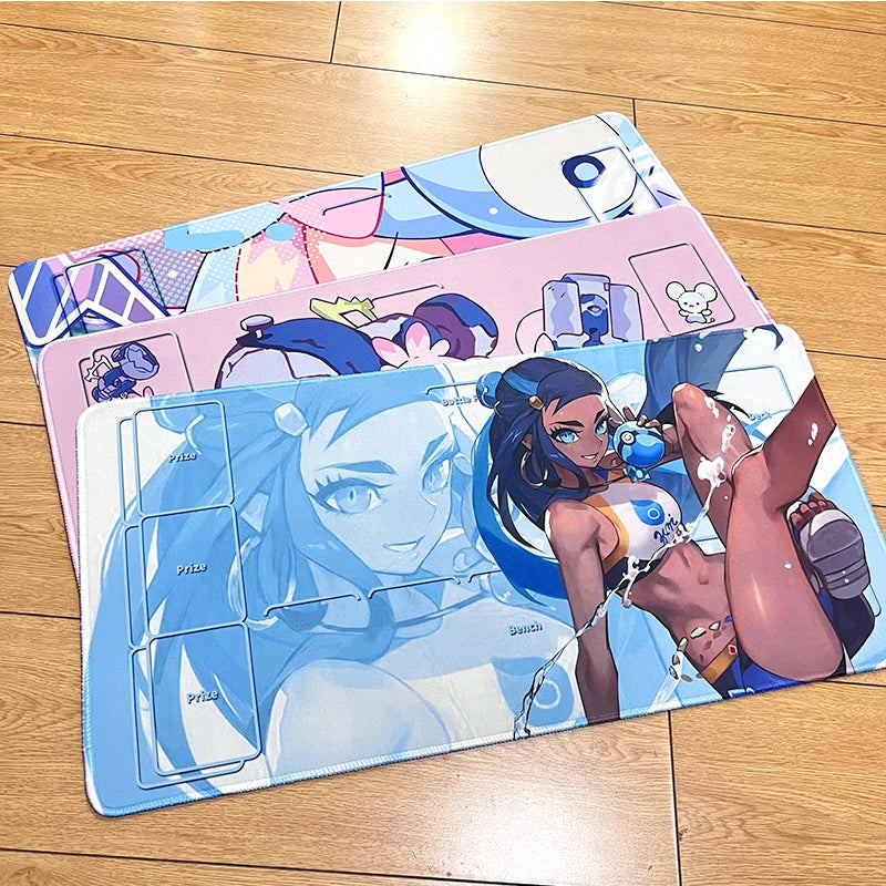 600X300X2Mm PTCG Trainer Nessa Iono Board Game Card Mat Tinkaton Waterproof Rubber Table Mat Anime Single Battle Table Pad - Shoppiline