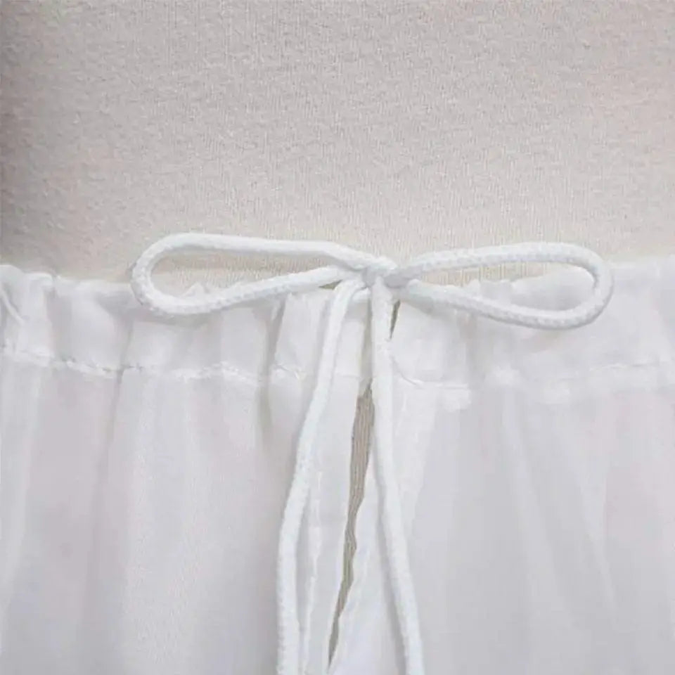 White Children kids Petticoat A-Line 3 Hoops One Layer Flower Girls Crinoline Lace Trim Flower Girl Dress Underskirt