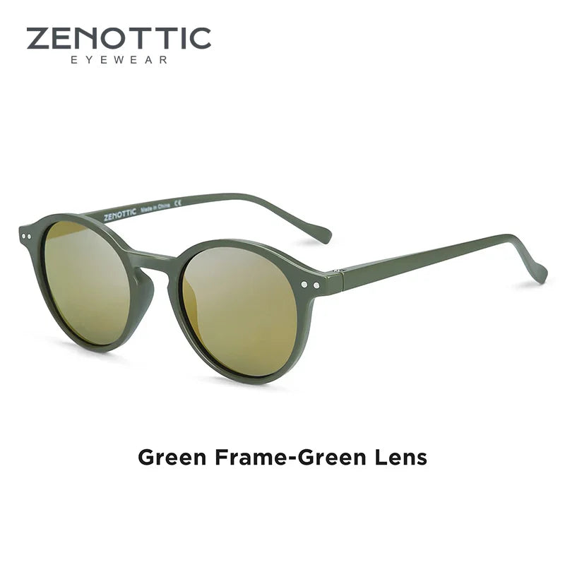 ZENOTTIC Lunettes de Soleil Rétro Polarisées 2023 2024 Hommes Femmes Vintage Petite Monture Ronde Lunettes de Soleil Verres Polarisés UV400 Nuance