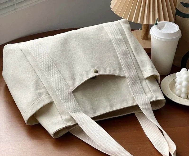 Large Capacity Canvas Tote Bags for Work Commuting Carrying Bag College Style Student Outfit Book Shoulder Bag Shopping Bag