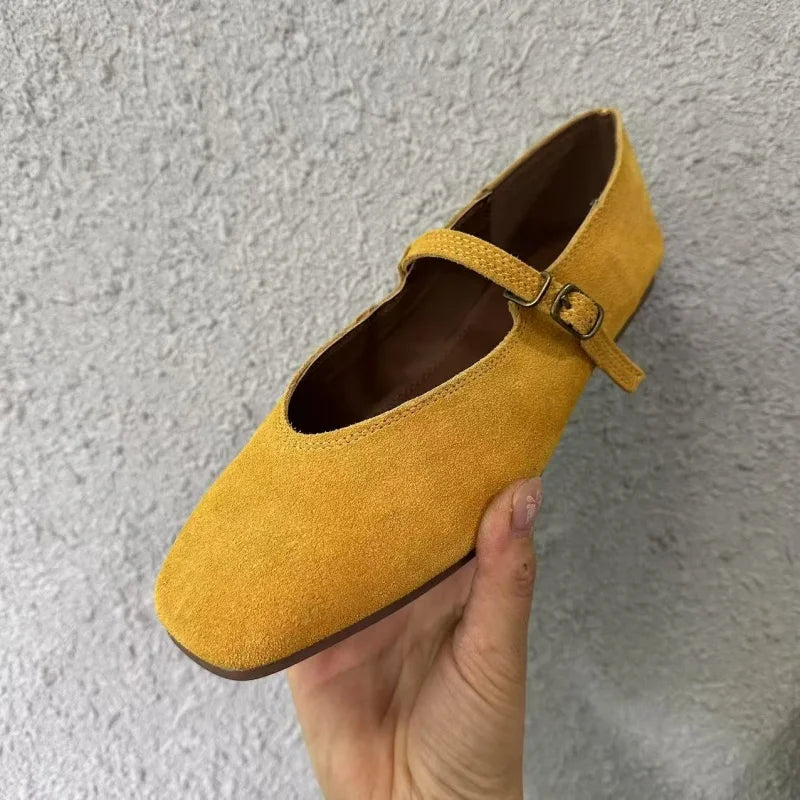 Bailamos 2024 Frühling Neue Marke Damen Flats Runde Zehen Kniehohe Slipper Damen Casual Ballettschuhe Weiches Leder Elegante Anzugschuhe
