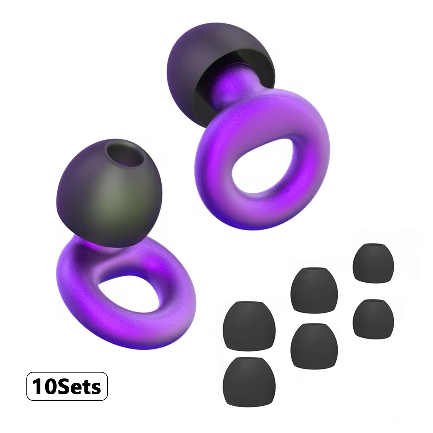 Plugs for Sleep,Swim, Work– Super Soft Silicone Ear Reusable Hearing Protection for Noise Reduction 8 Ear Tips in XS/S/M/L