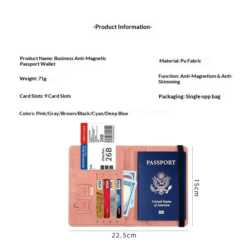 Homefish PU Leather Wallet Travel Passport Purse Card Male Travel Accessories Hand Carry Passport Business Cards Holder Wallet