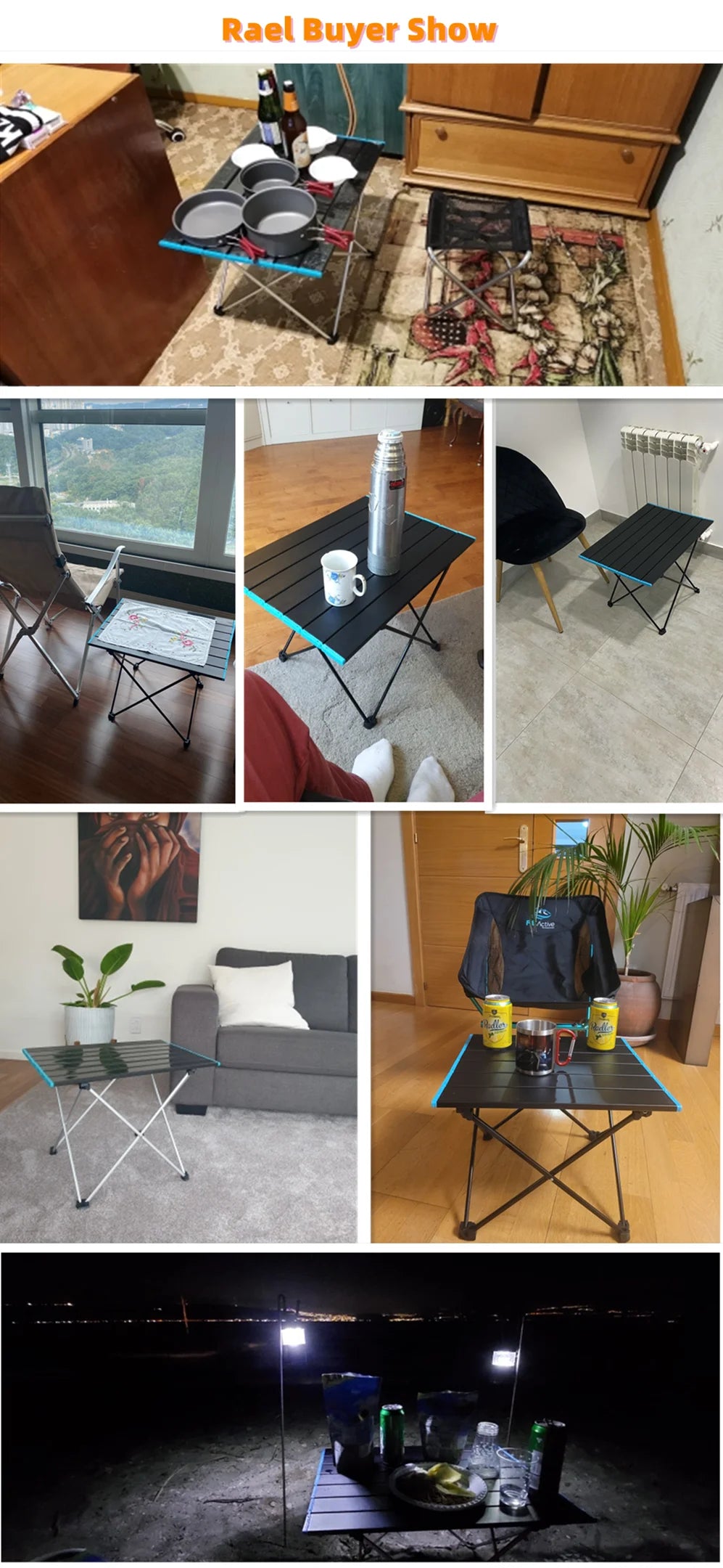 Table de camping pliante portable ultralégère, bureau de dîner extérieur pliable en alliage d'aluminium haute résistance pour fête de jardin, pique-nique, barbecue