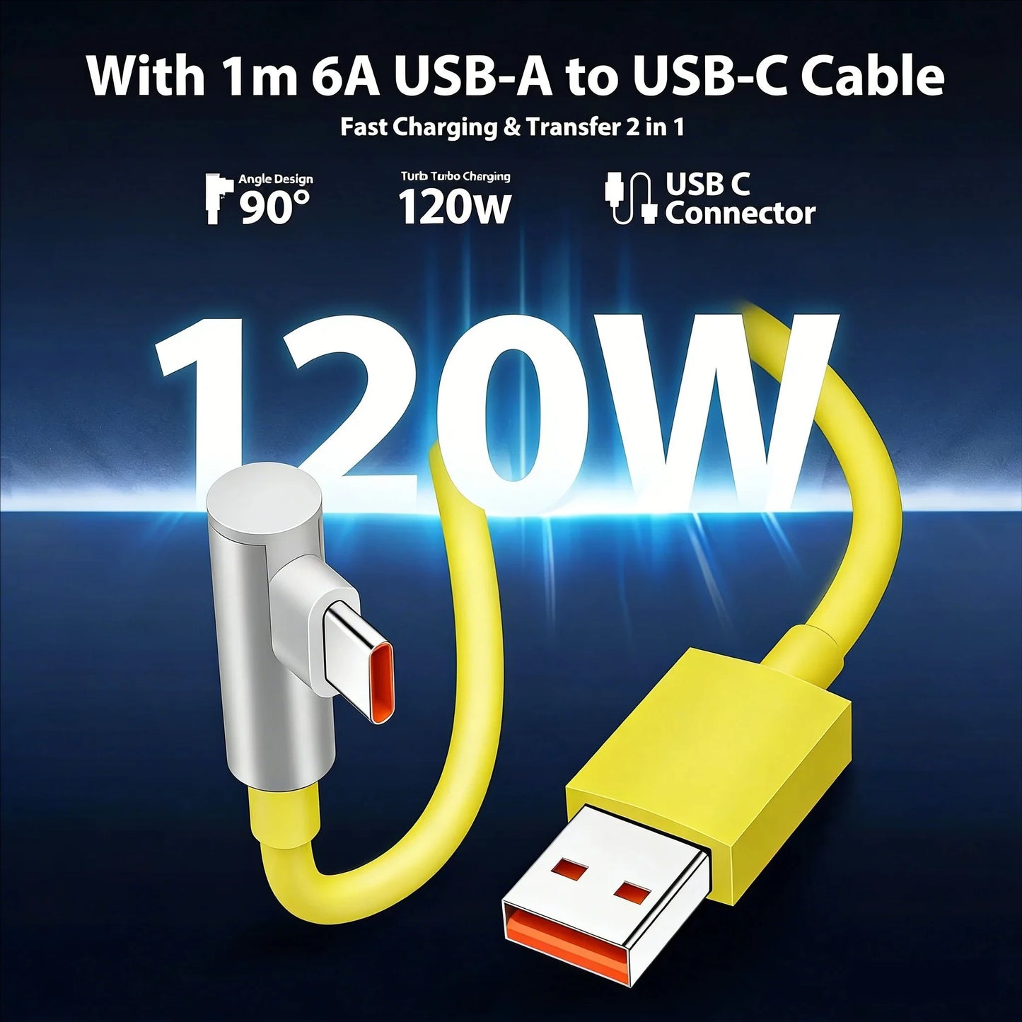 120W Type C Cable 90 Degree Elbow For Xiaomi 12 13 14 15 17 Redmi Note 13 14 15 POCO F7 F8 X5 X6 X7 Pro Quick Charging USB Cable