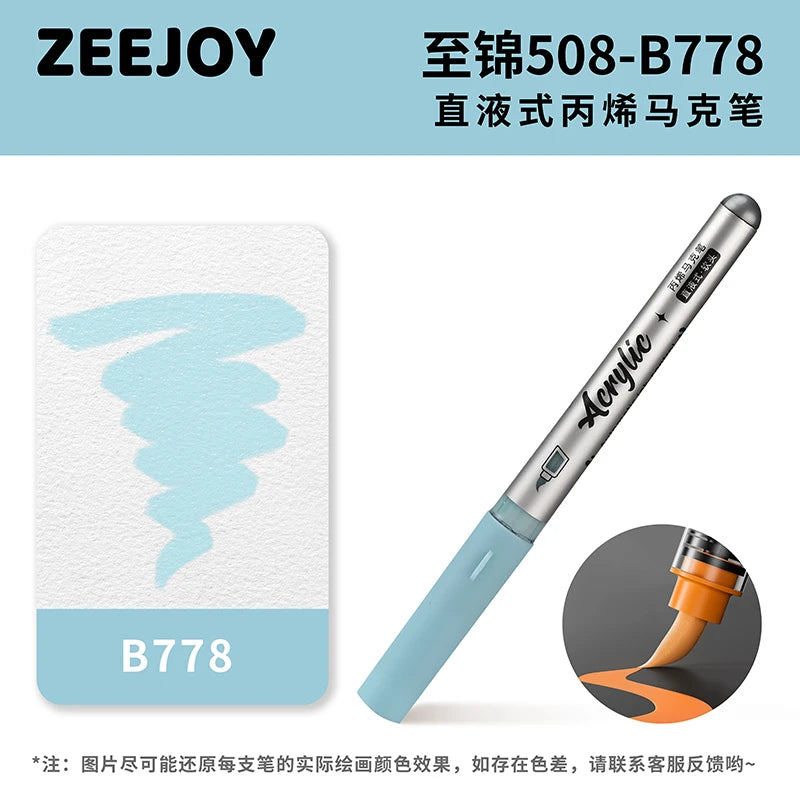 ZEEJOY 120/12/1 Colors Direct Liquid Acrylic Marker Pens Waterproof Pen Soft Brush Nib for Manga School Art Supplies Stationery