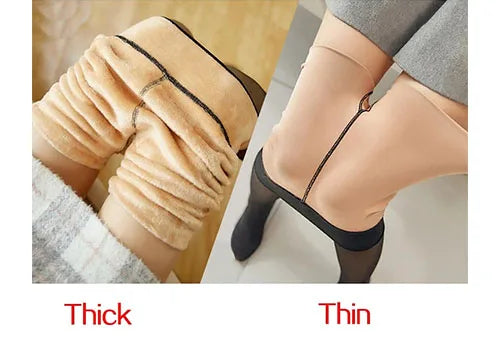 Collants Thermiques Femme Doublés Polaire Collants Hiver Chauds Sexys Collants Opaques Translucides Amincissants Épais Collants Élastiques en Velours Fins
