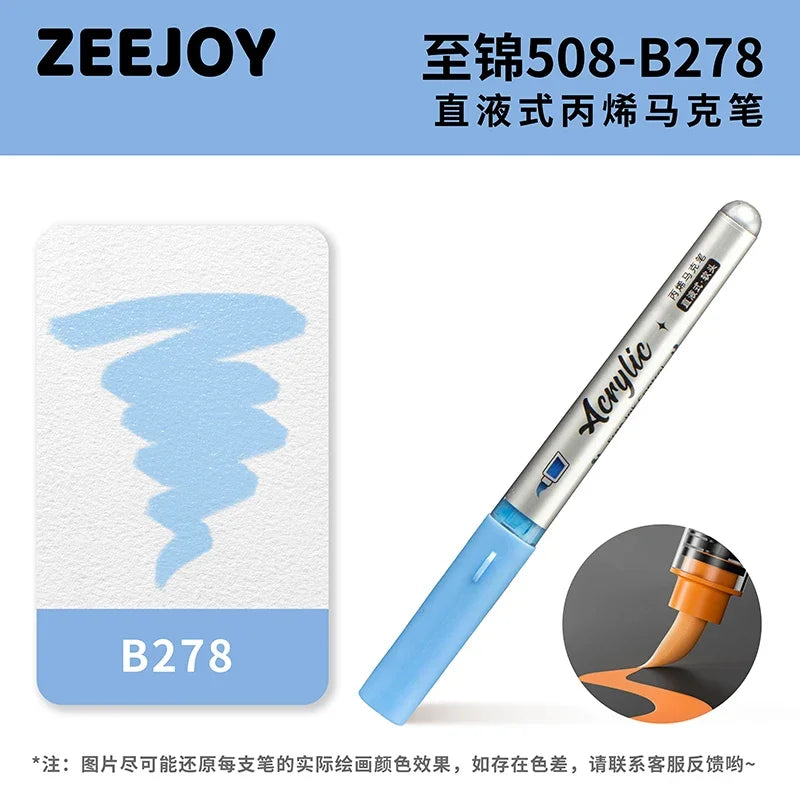 ZEEJOY 120/12/1 Colors Direct Liquid Acrylic Marker Pens Waterproof Pen Soft Brush Nib for Manga School Art Supplies Stationery