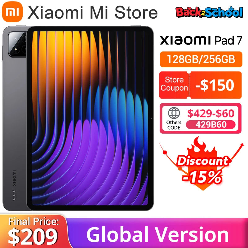 Xiaomi Pad 7 Global Version Mi Tablet Snapdragon 7+ Gen 3 11.2" 3.2K 144Hz Display Adreno GPU 45W Turbo charge 8850mAh
