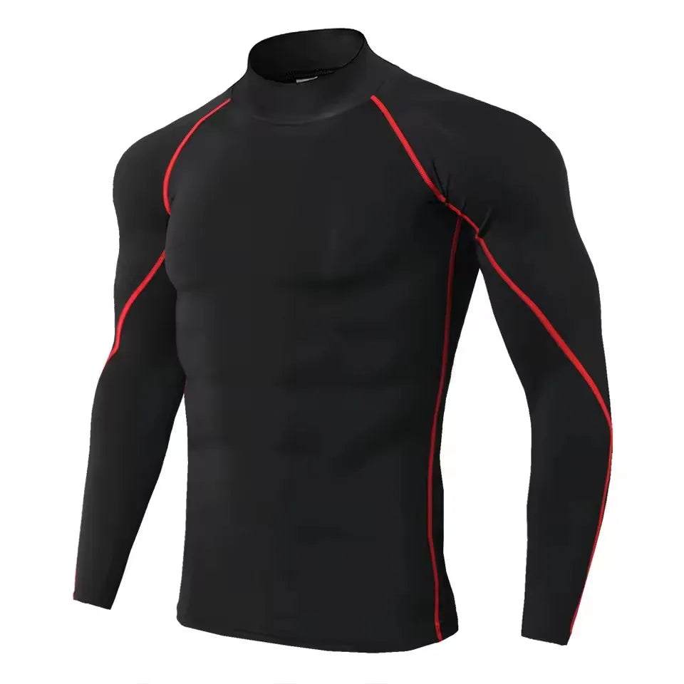 Herren Kompressions-Langarm-T-Shirt Sportbekleidung Männer Enges T-Shirt Elastischer Trainingsanzug Kleidung Fitnessstudios Fitness-T-Shirt für Herren