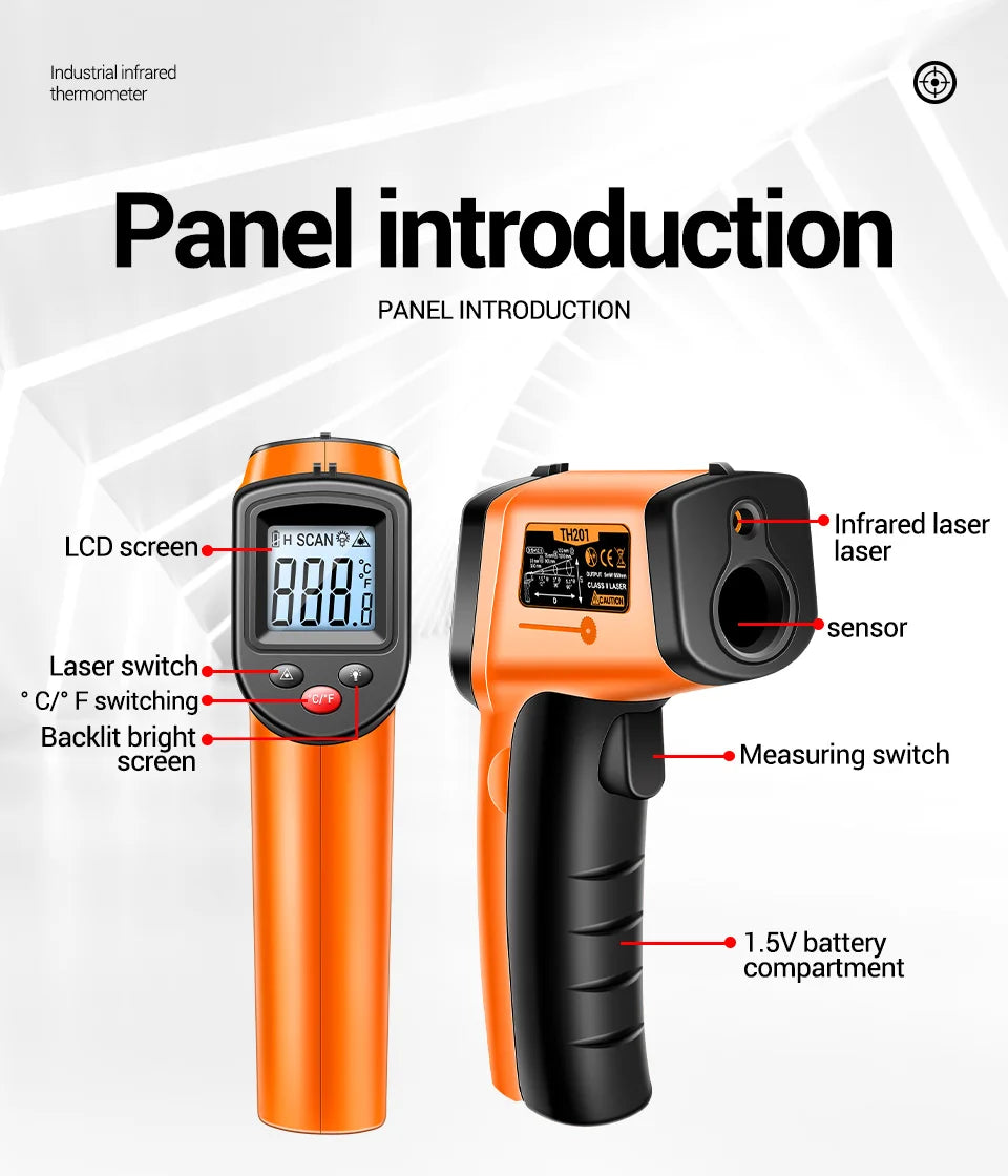 ANENG TH201 Thermometer Celsius Display Digital Infrared Thermometer Highly Sensitive Non-contact Temperature Measuring Gun Tool - Shoppiline