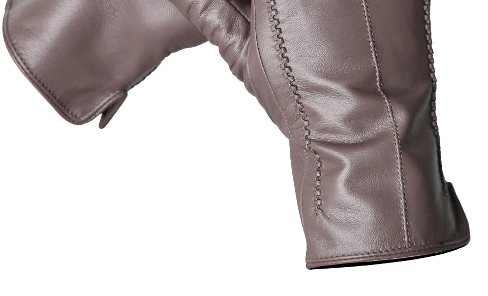 Women's sheepskin gloves winter warm plus velvet short thin touch screen driving color women's leather gloves good quality -2226