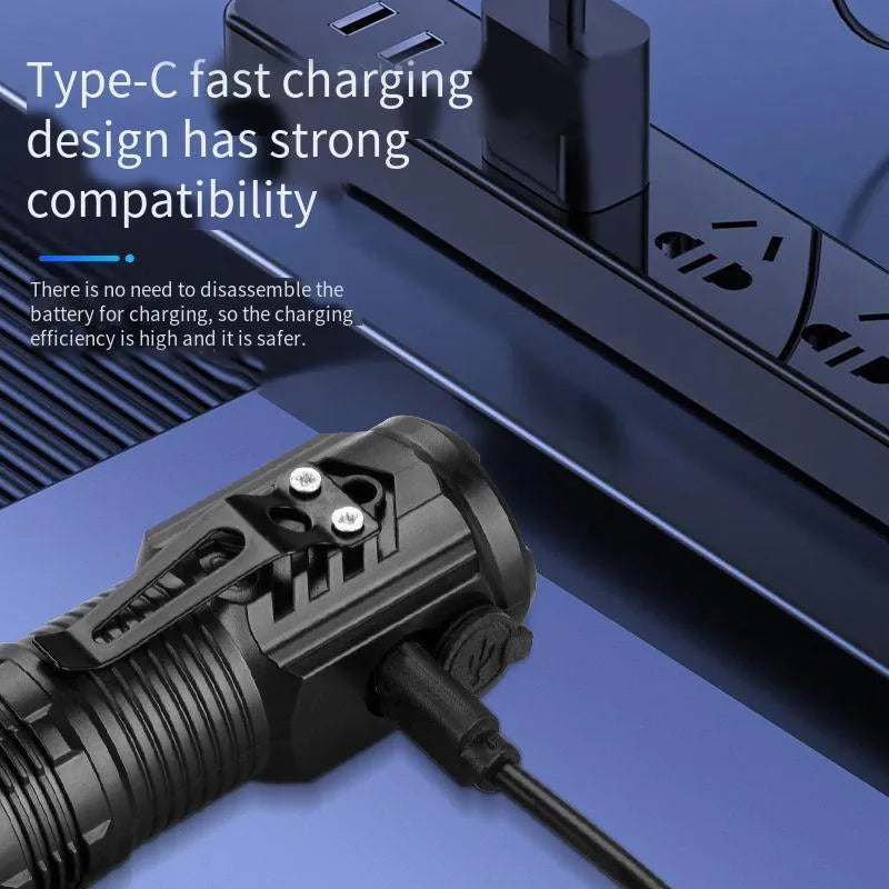 New Ultra Powerful Flashlight 3 Core LED Mini Tactical Flashlight Rechargeable High Power LED Torch Metal Pen Clip Hand Lamp