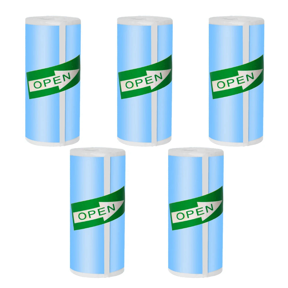 57*25MM Mini Printer Thermal Paper HD Self-adhesive Roll Paper Label Sticker Photo Inkless Printing Portable Printer Color Paper