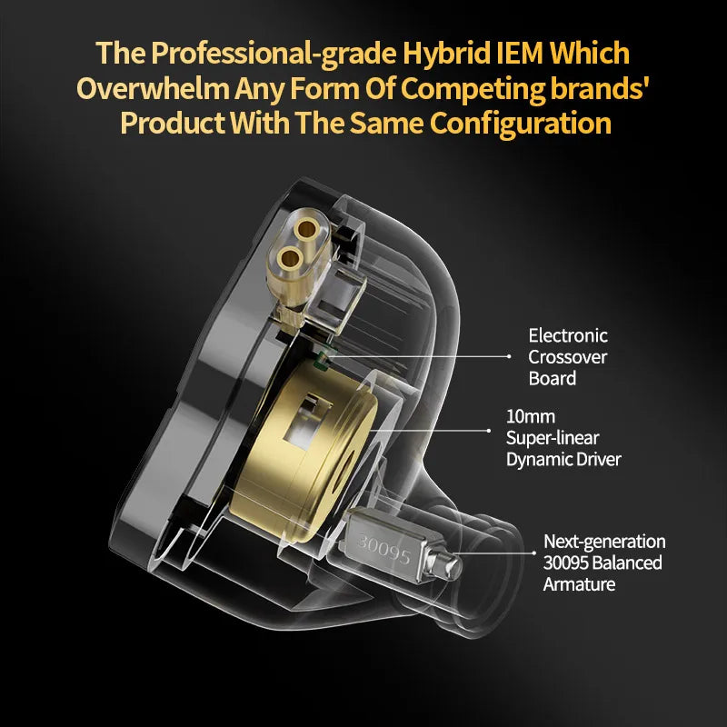 Écouteurs intra-auriculaires hybrides KZ ZSN Pro 2 1BA+1DD en métal HIFI Bass Casque de surveillance Écouteurs de sport à réduction de bruit