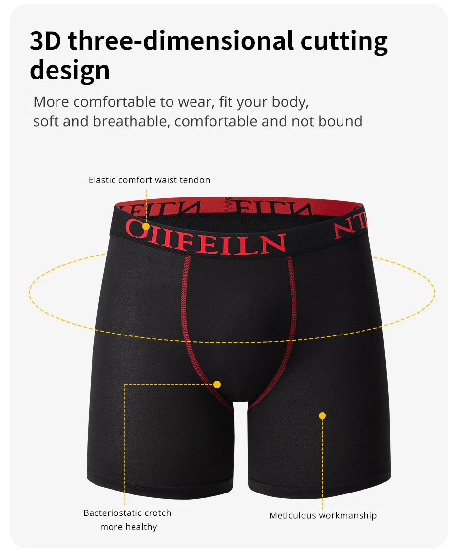 4/5/10 Pcs Fashionable Men's Long Underwear Casual Boyshort Youth Sports Shorts Comfortable Breathable Stretch Shorts Underwear