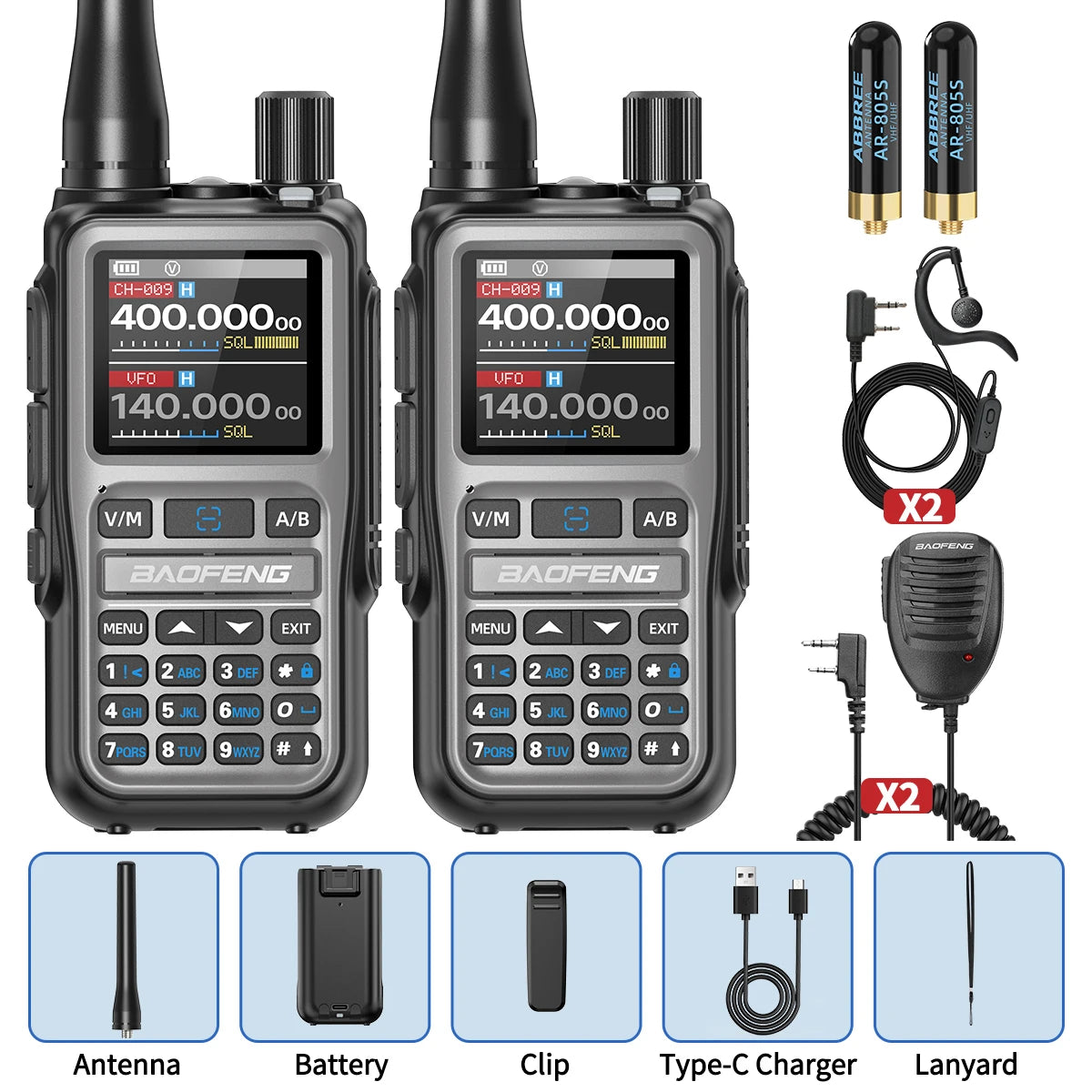 BAOFENG UV-5R Mini Walkie Talkie Multi Band Bluetooth Programming Wireless Copy Frequency 999CH AM FM Long Range Two Way Radio - Shoppiline