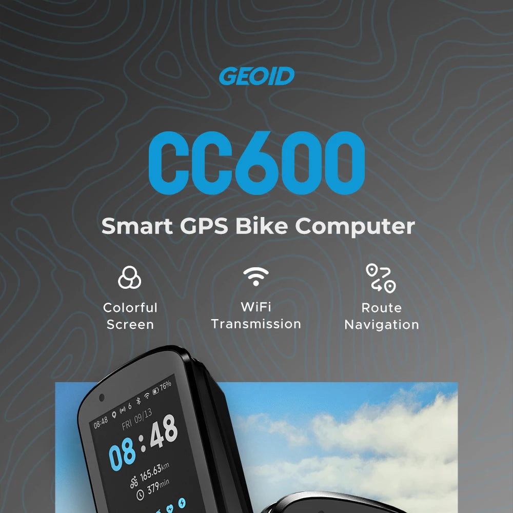 GEOID CC600 Route Navigation Bicycle GPS Computer 11 Languages Wireless Bike Speedometer Automatical WIFI ANT+ Odometer - Shoppiline