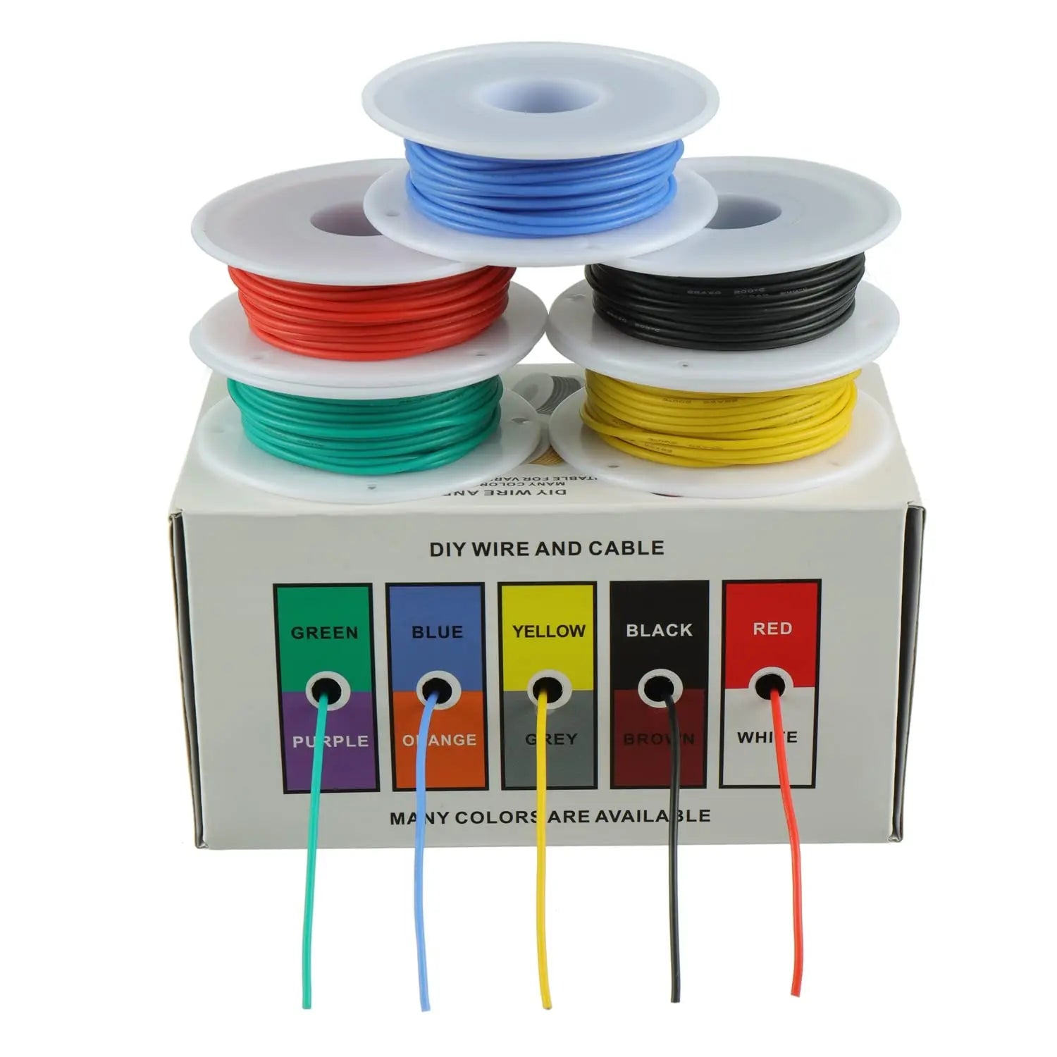 20-24AWG Electric Wire Flexible Silicone Wires 22 Gauge Stranded Tinned Copper Wire 5 Colors 16.4ft/5m Each or 32.8ft/10m Each - Shoppiline