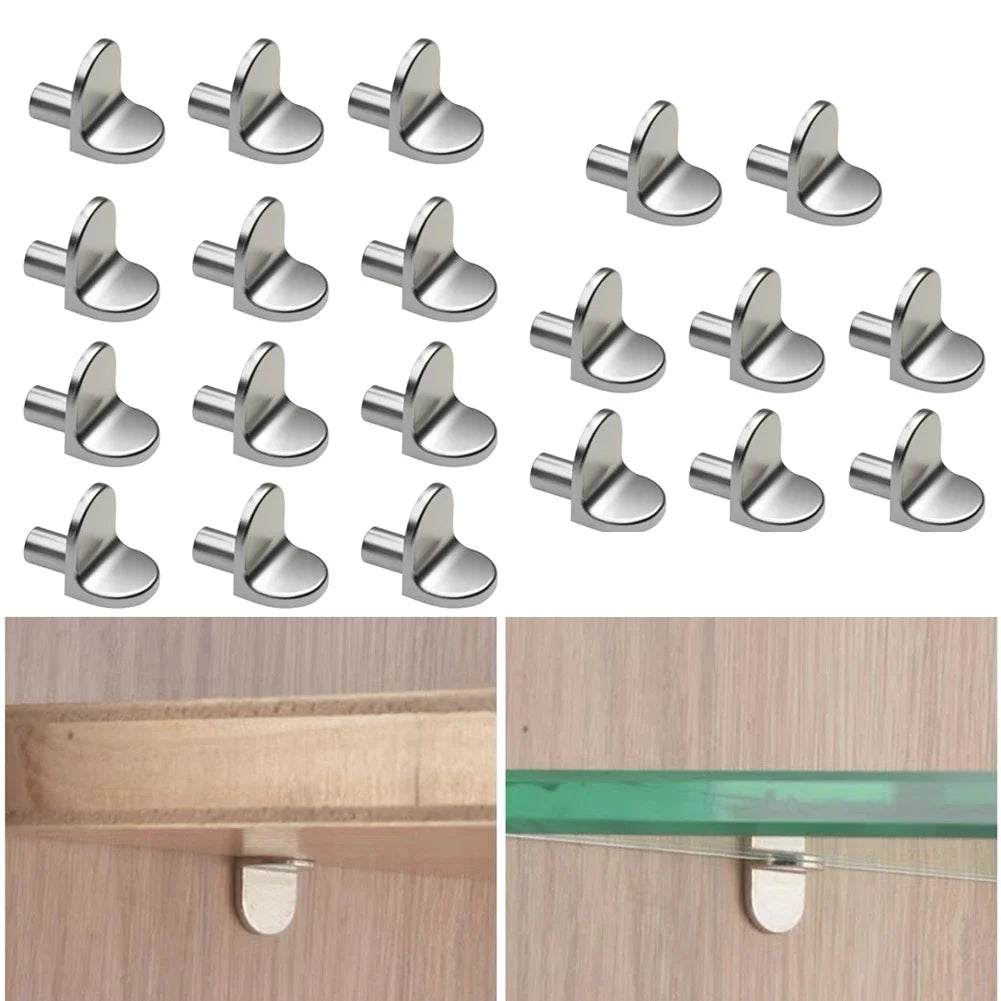 20pcs 5mm L - Shaped Shelf Support Studs: Fix Wooden/Glass Boards in Cabinets, Ideal Furniture Bracket Holders