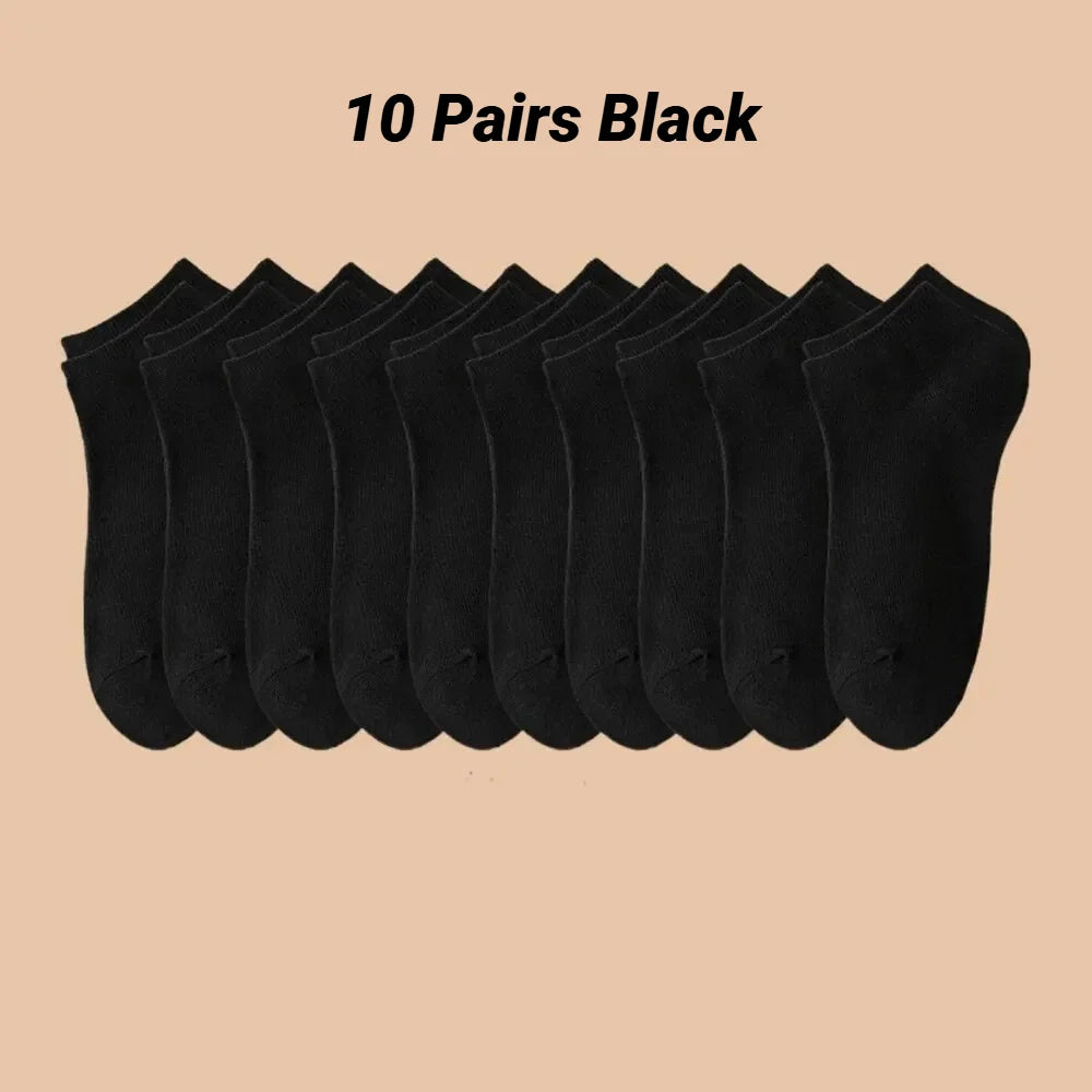 Solid Color Ankle Boat Socks Low Cut Short Style Comfortable Fashionable For Men Women Spring Summer Round Neck Casual