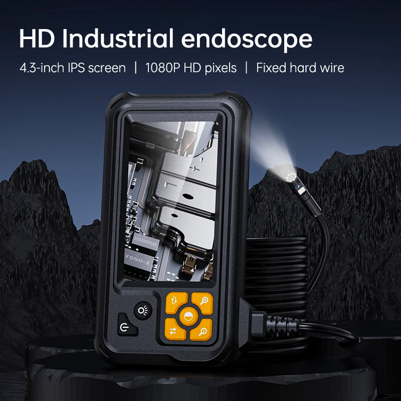 KERUI Industrial Endoscope Camera 4.3inch IPS Screen Dual Lens HD IP67 Waterproof Light Inspection Borescope For Pipe Car Repair - Shoppiline