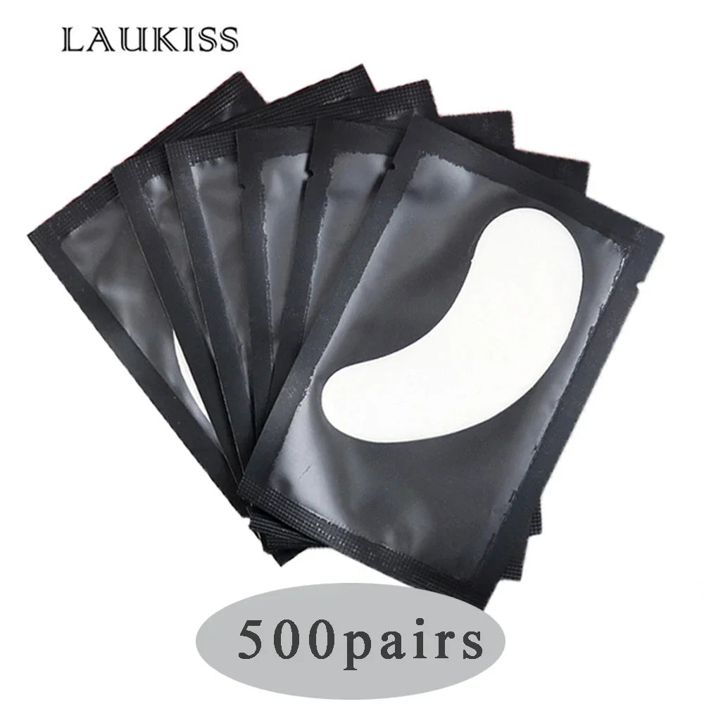 50/500/1000 Stück Hydrogel-Pads für Wimpernverlängerung, Unteraugenpads, Wimpernsticker, Tools, Großhandel LAUKISS